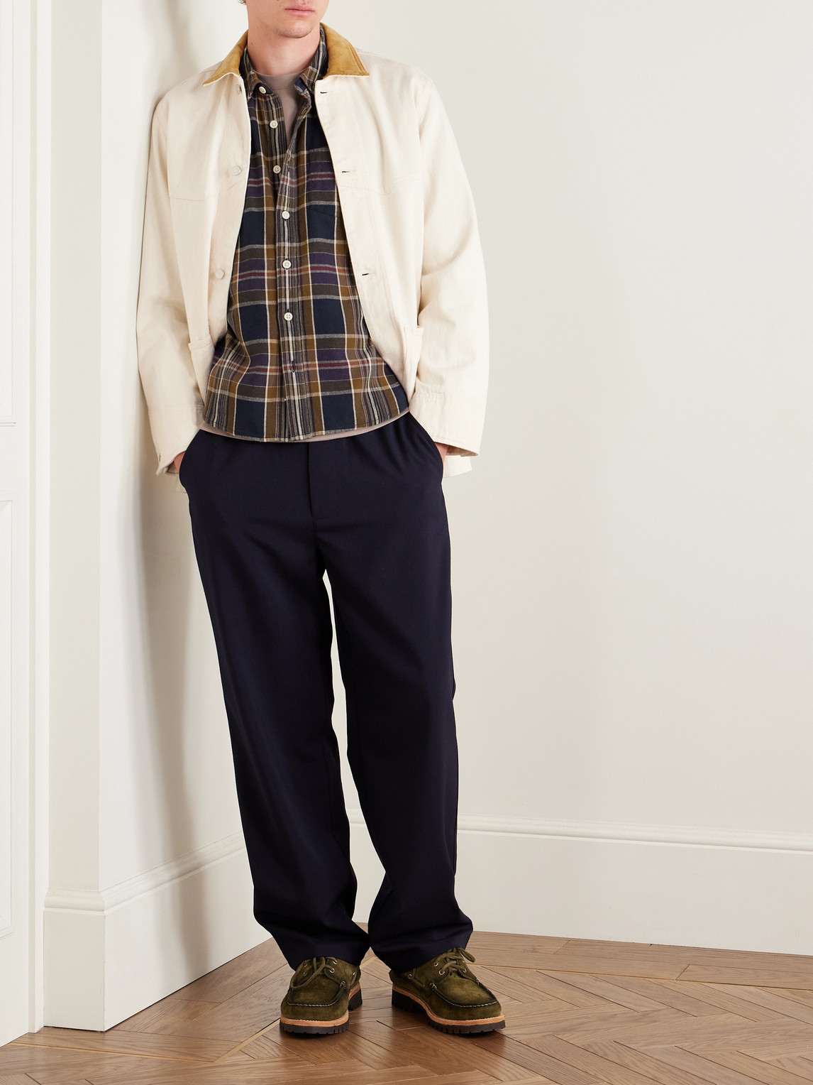 Corridor Tea Tree Checked Cotton Shirt In Blue