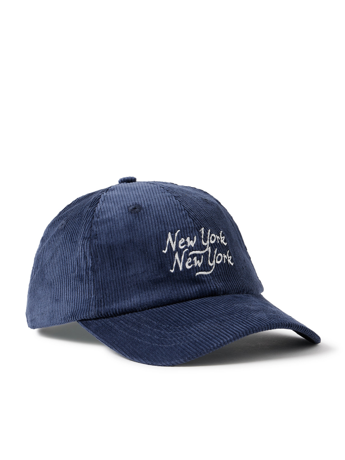 Corridor Embroidered Cotton-corduroy Baseball Cap In Blue