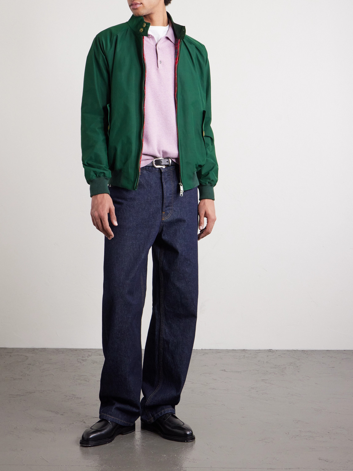 Baracuta Classic Bomber Jacket With Zip Closure In Green