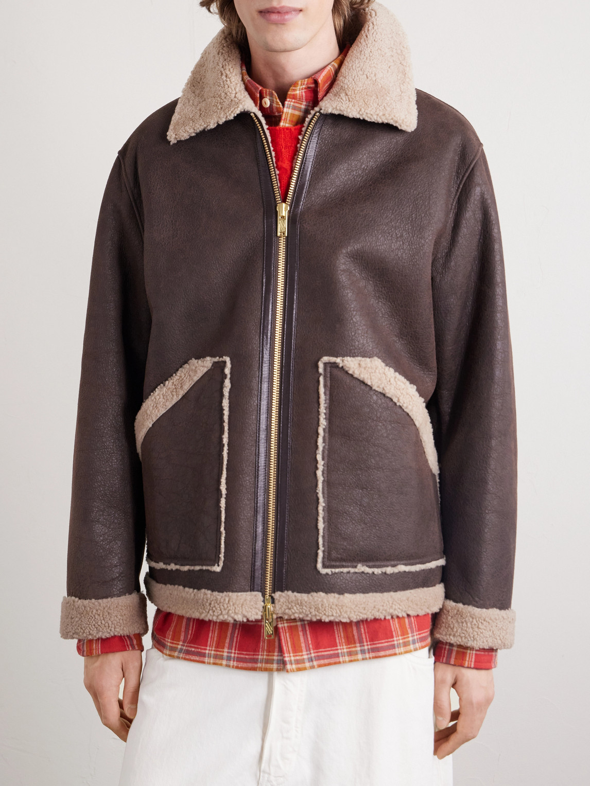  Baracuta - Shearling Aviator Jacket - Men - Brown - Uk/us 40 