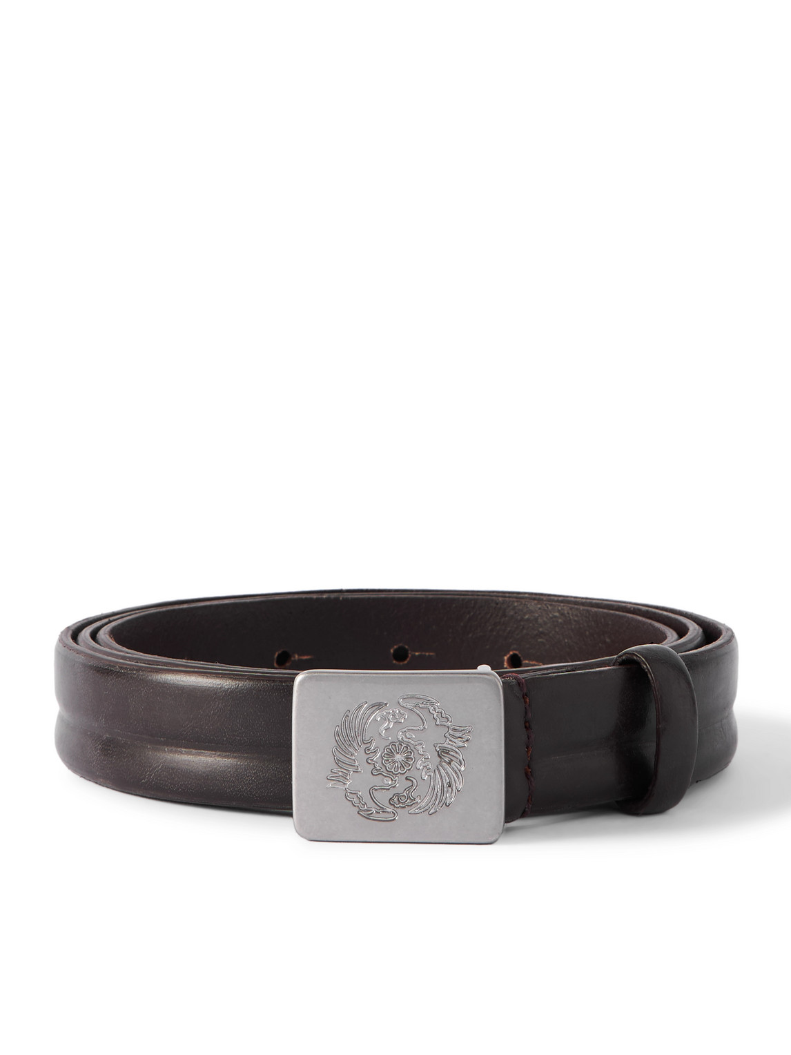 Our Legacy Emporio Armani Traccia Leather Belt In Brown