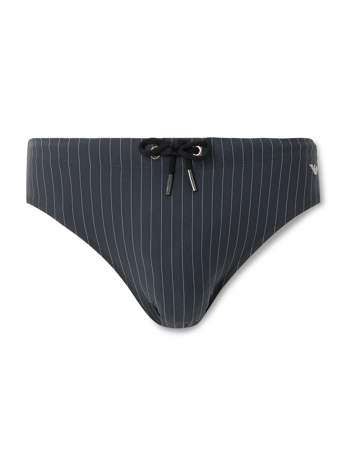 Emporio Armani Pyla Logo-Embroidered Pinstriped Swim Briefs