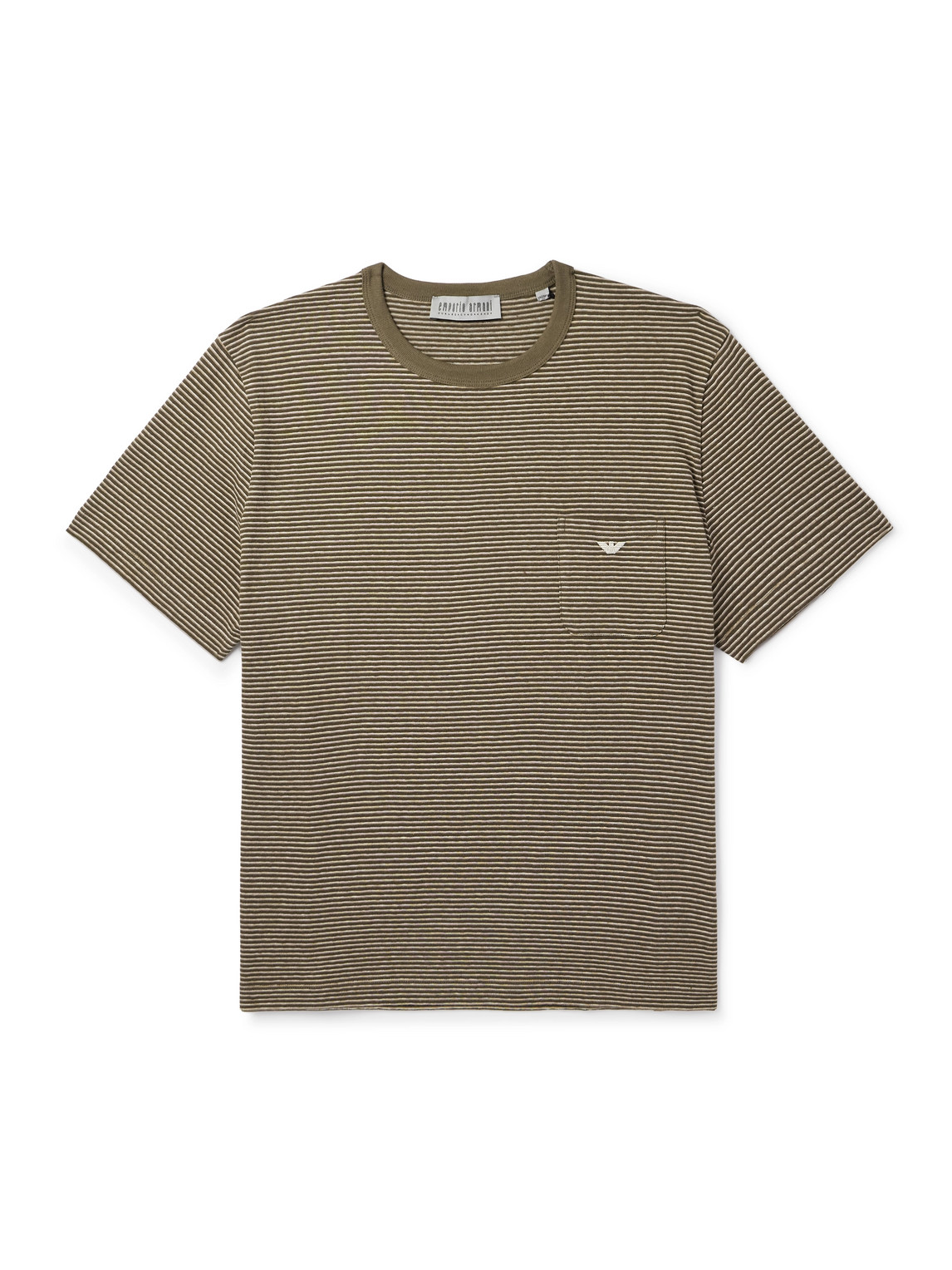 Our Legacy Emporio Armani Logo-embroidered Striped Cotton-jersey T-shirt