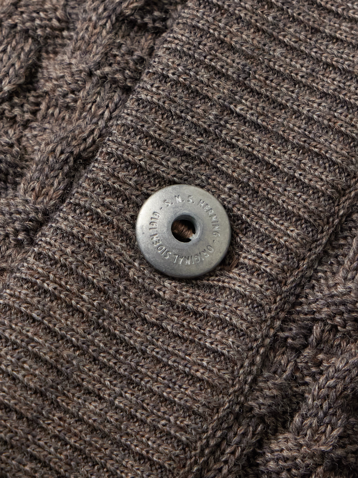  S.n.s. Herning - Stark Textured Virgin Wool Cardigan - Men - Brown - M 