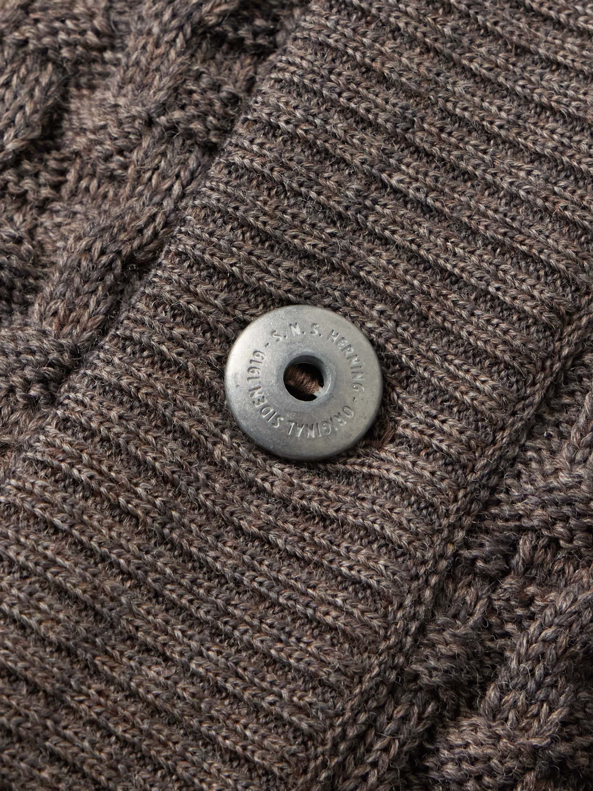S.N.S. HERNING Stark Textured Virgin Wool Cardigan