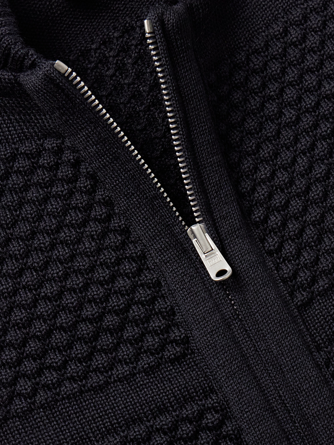  S.n.s. Herning - Fisherman Wool Zip-up Cardigan - Men - Blue - S 