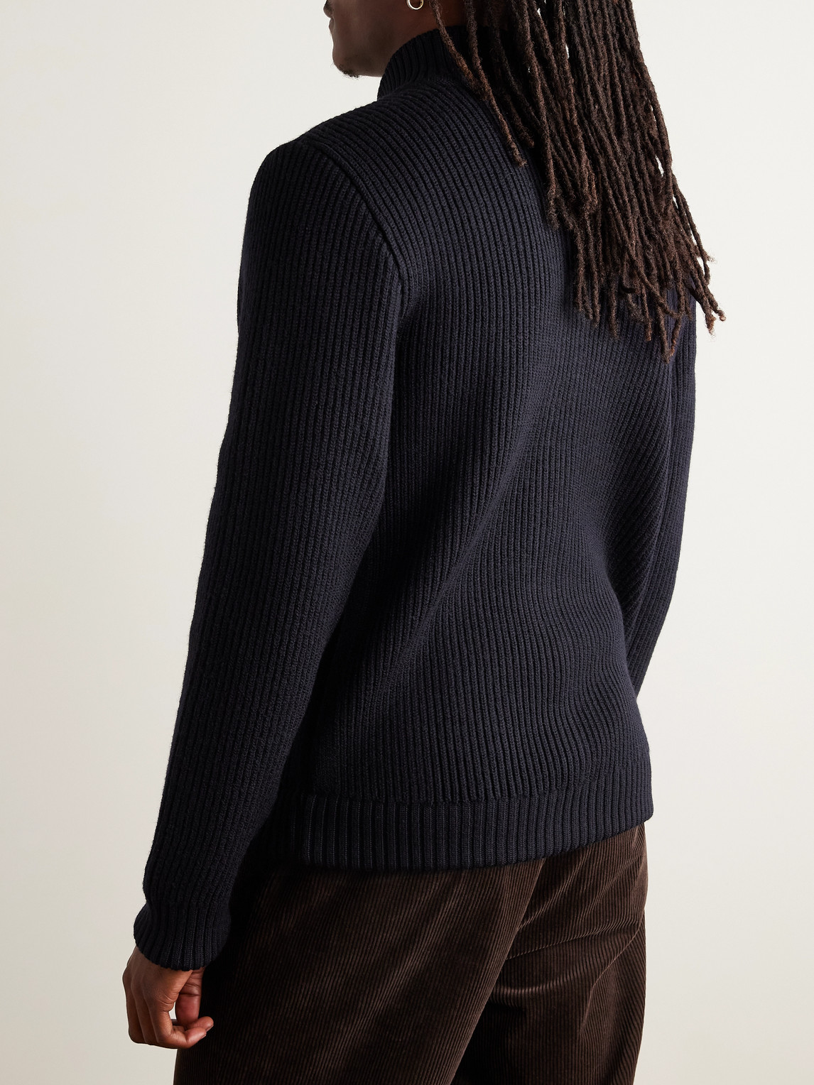  S.n.s. Herning - Virgin Wool Zip-up Cardigan - Men - Blue - S 