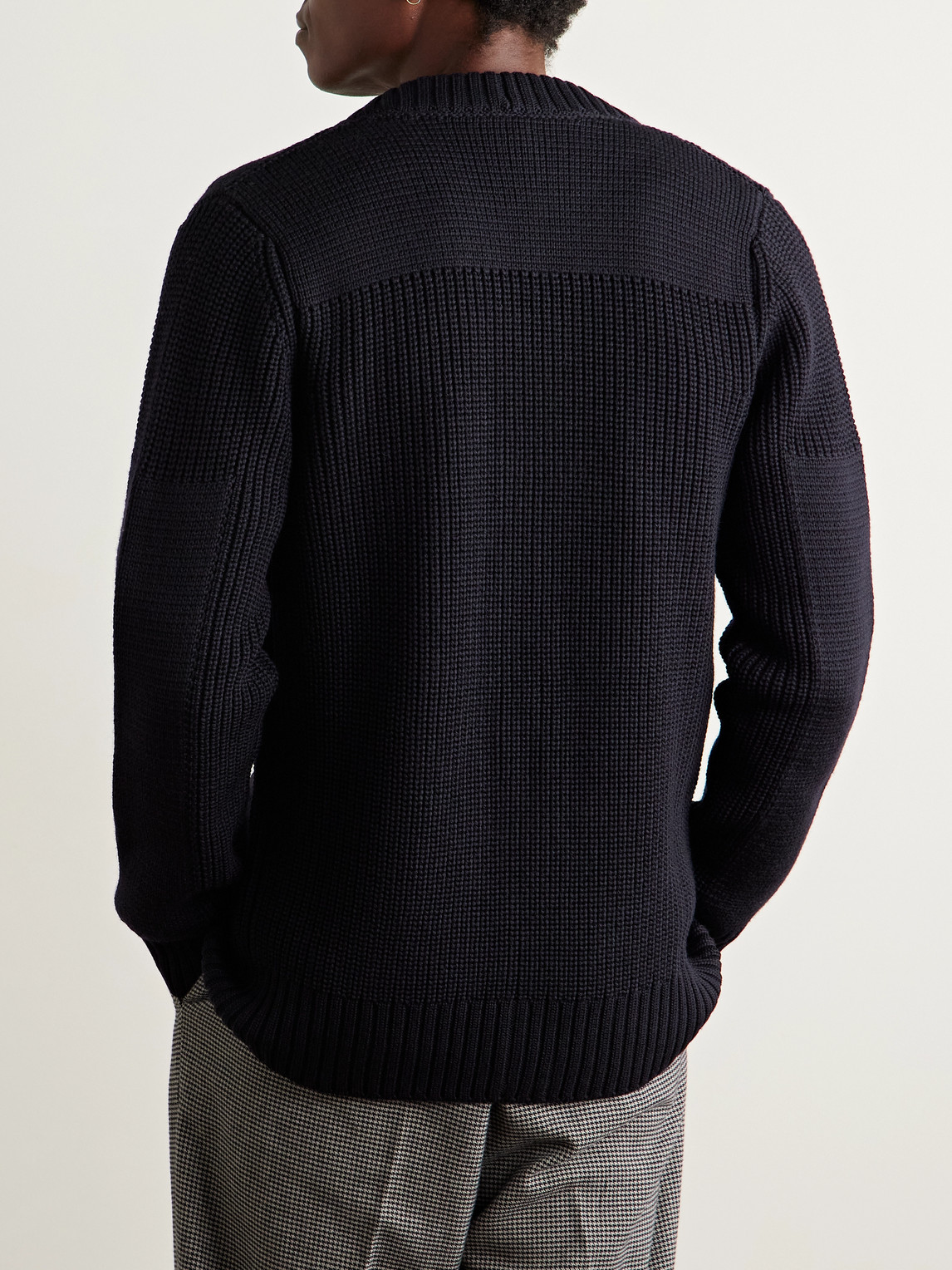  S.n.s. Herning - Robust Ribbed Virgin Wool Cardigan - Men - Blue - S 