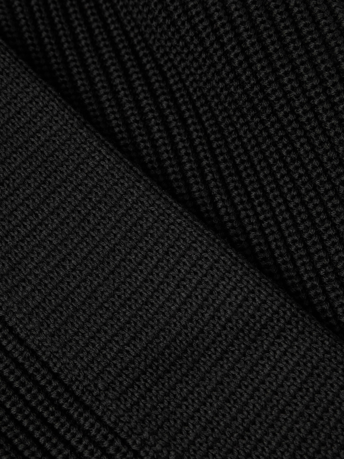  S.n.s. Herning - Robust Slim-fit Ribbed Merino Wool Sweater - Men - Black - S 