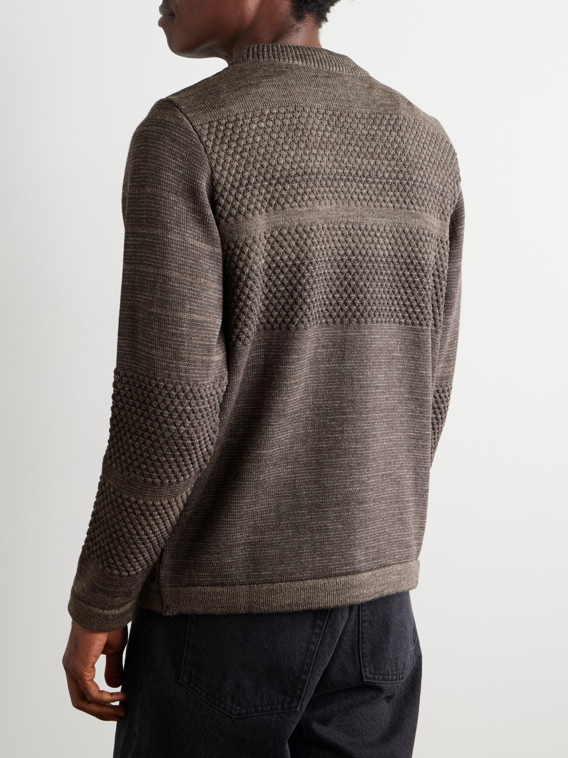  S.n.s. Herning - Fisherman Wool Rollneck Sweater - Men - Brown - S 