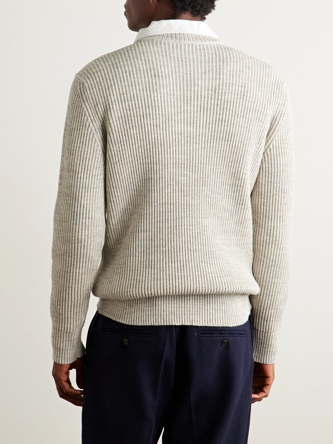  S.n.s. Herning - Fender Merino Wool Sweater - Men - Neutrals - S 