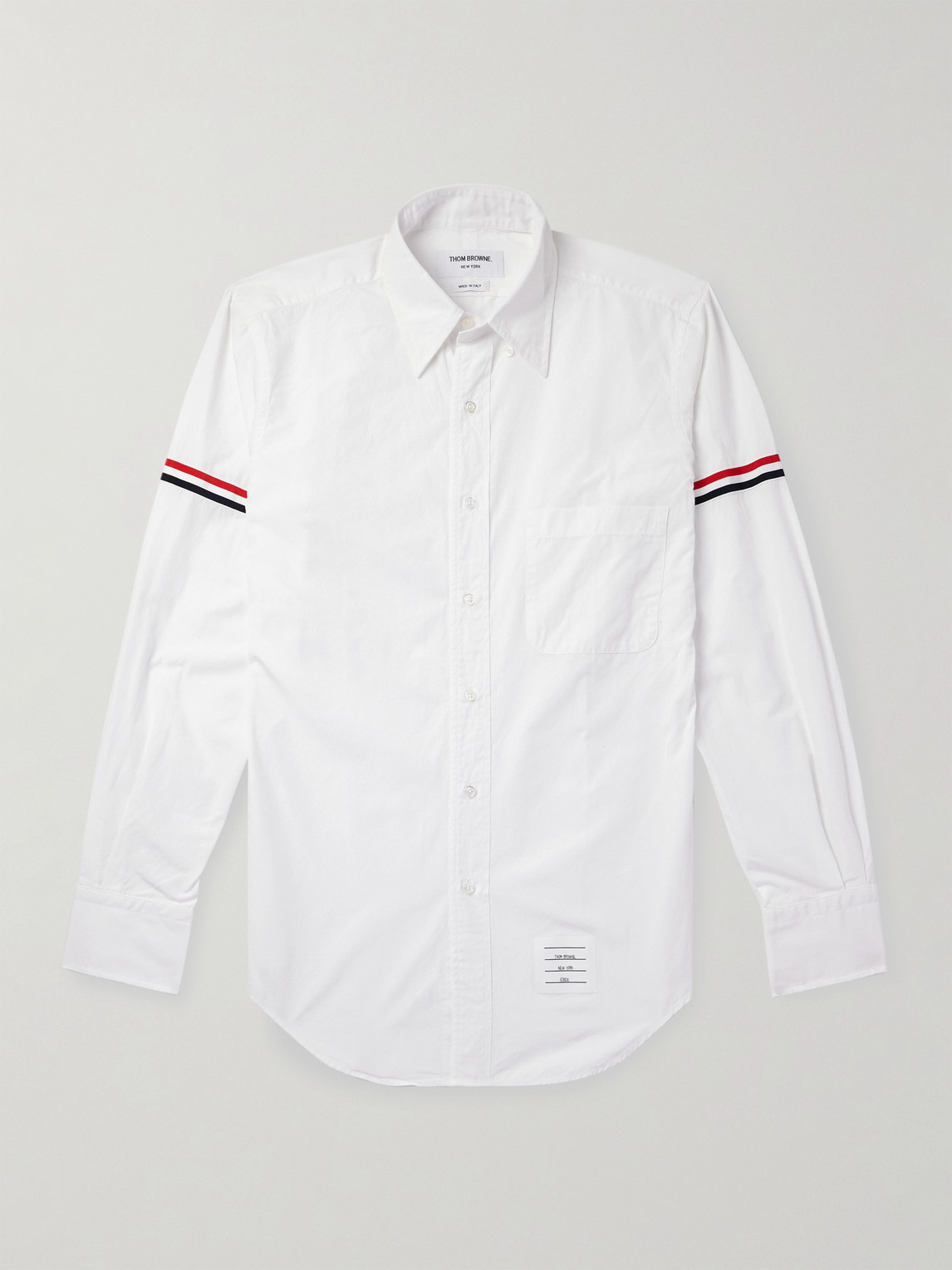 Thom Browne Button-Down Collar Grosgrain-Trimmed Cotton-Poplin Shirt - Men