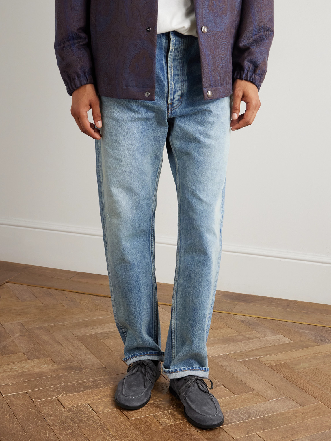 George Cleverley Devon Suede Boat Shoes In Gray