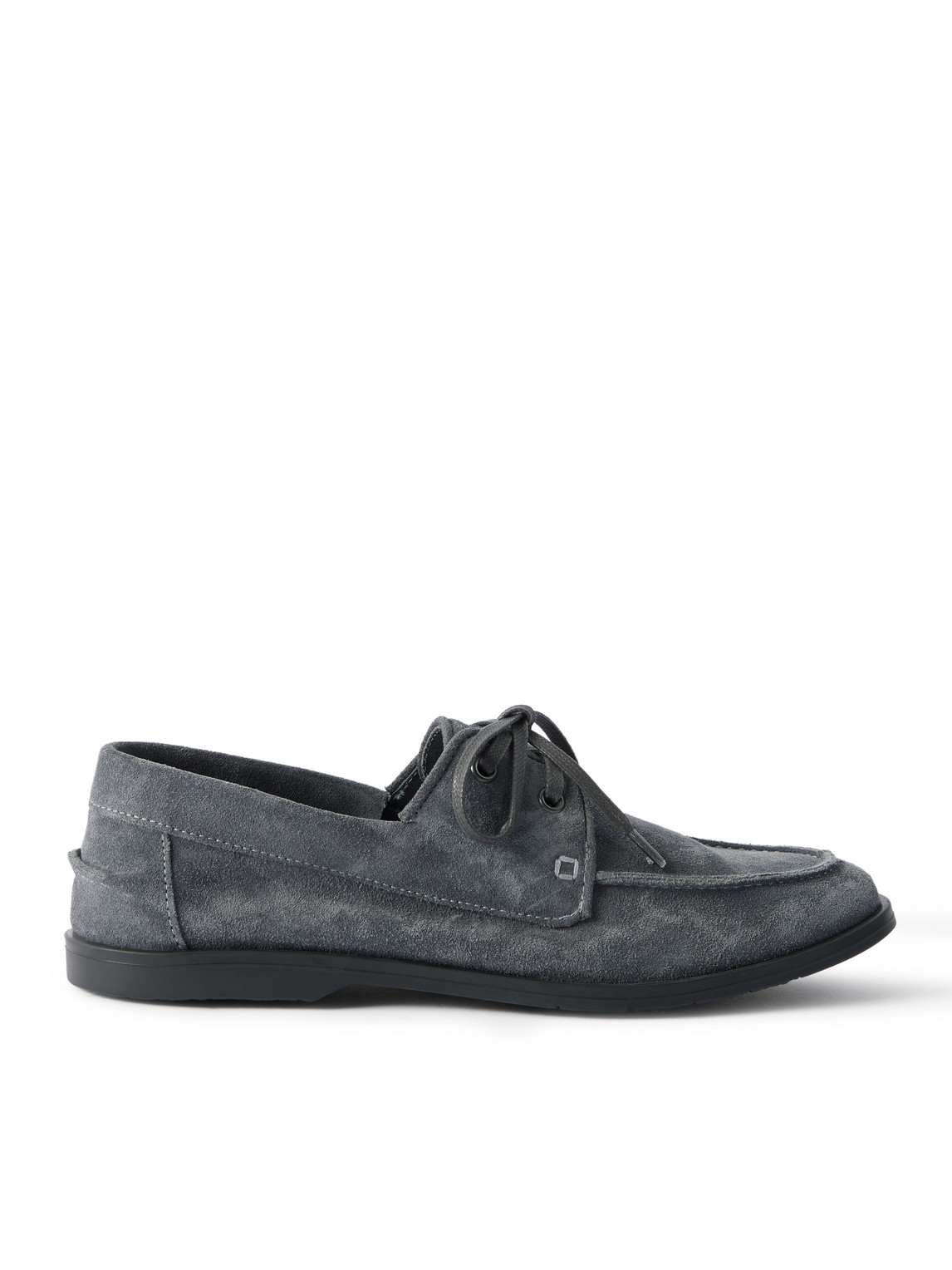 George Cleverley Devon Suede Boat Shoes In Gray
