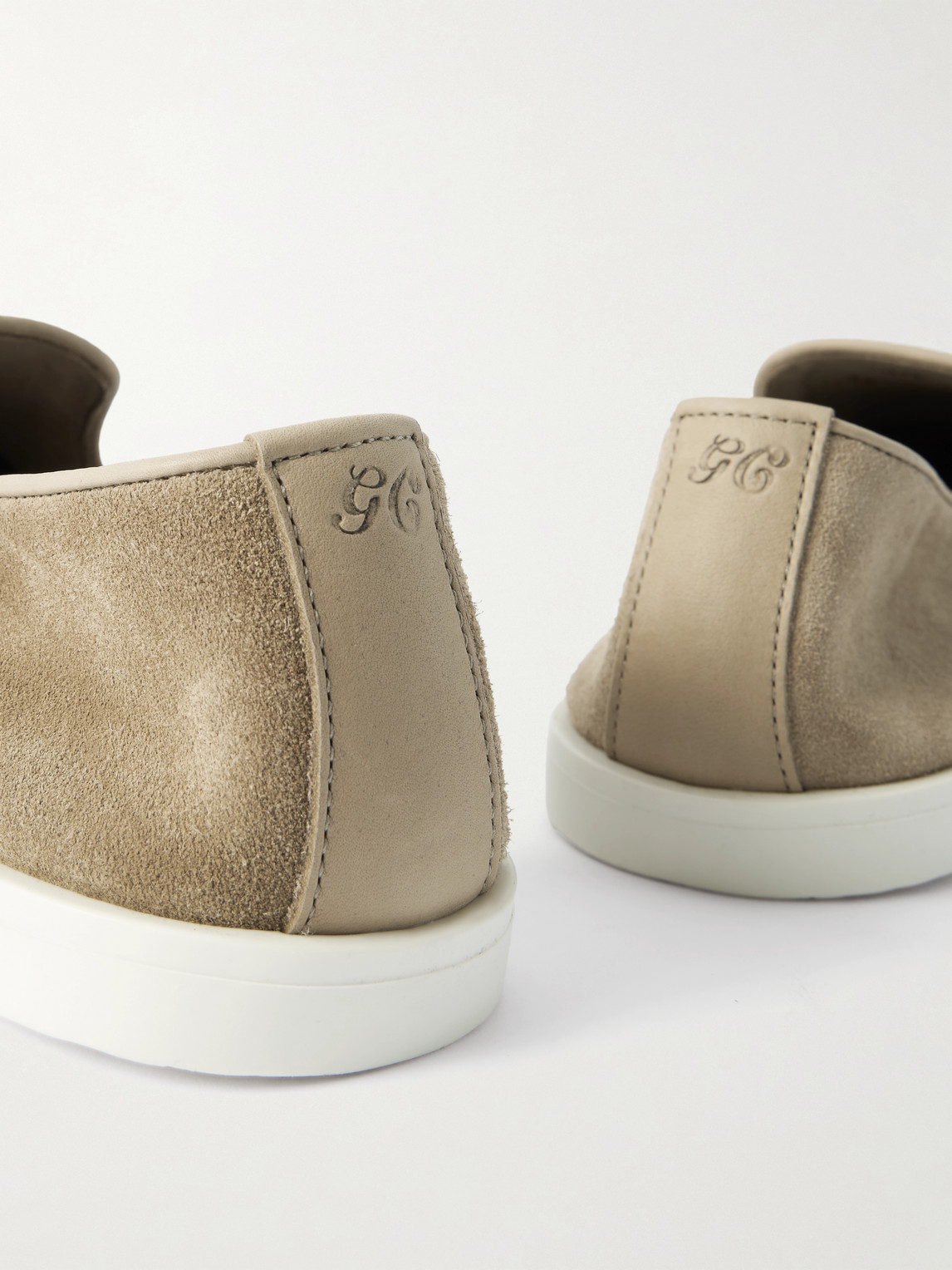George Cleverley Cornwall Suede Loafers In Neutral