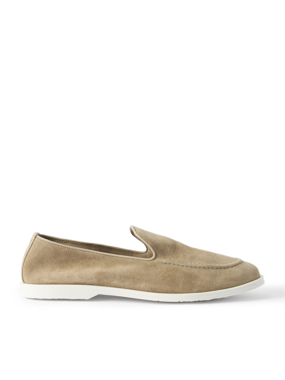 George Cleverley Cornwall Suede Loafers In Neutral
