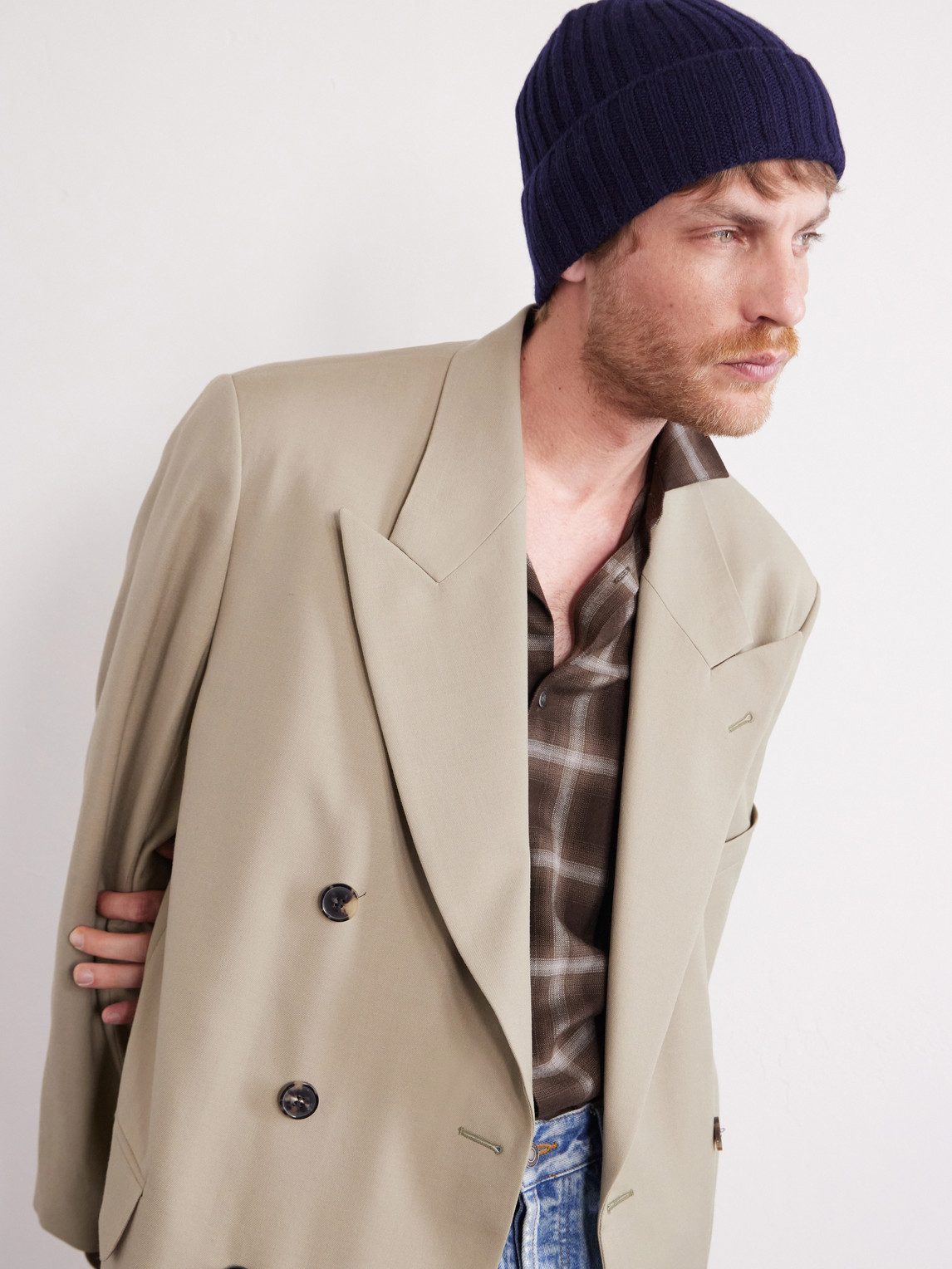  Mr P. - Cairn Ribbed Cashmere Beanie - Men - Blue 