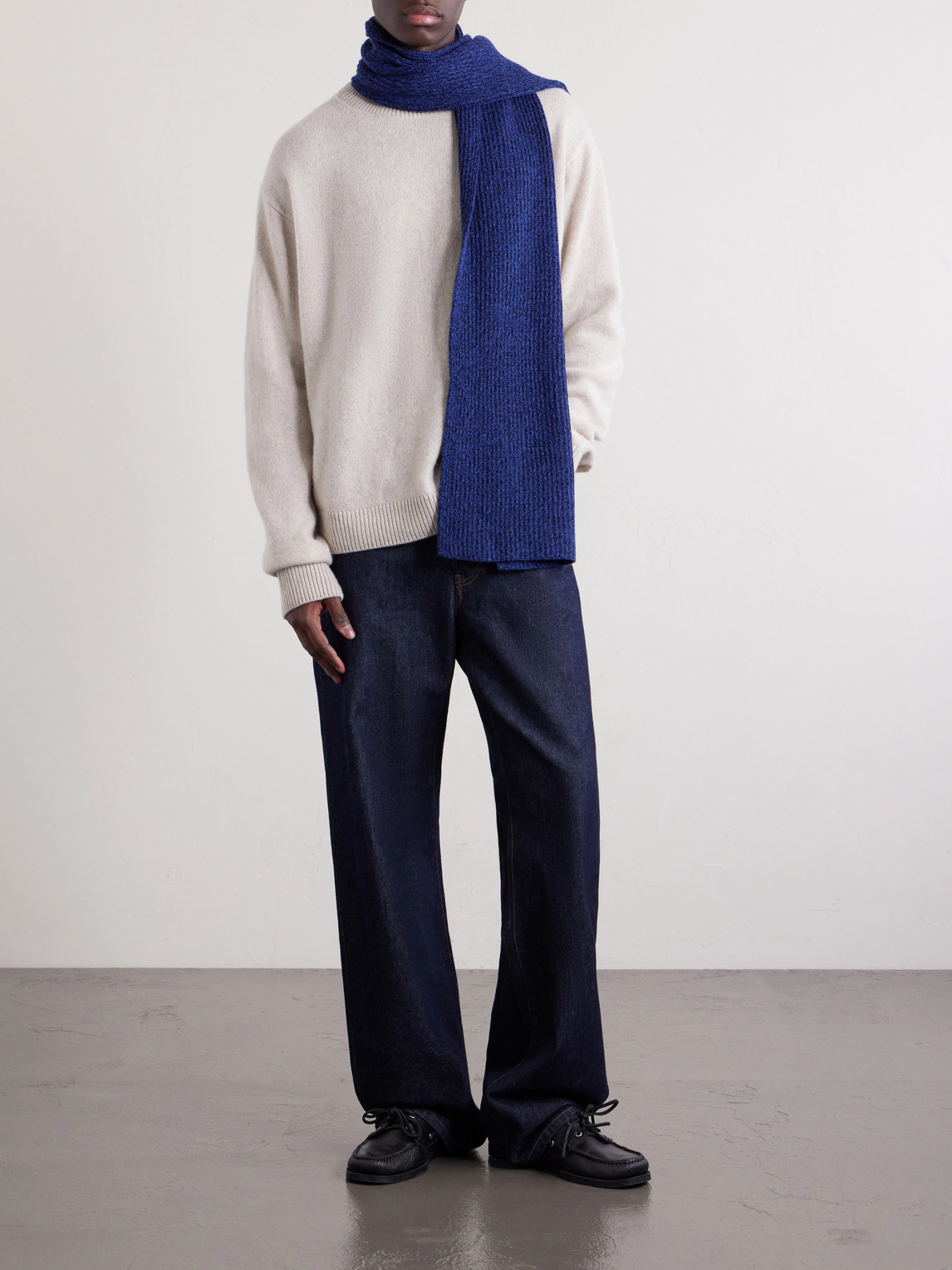  Mr P. - Wool And Cashmere-blend Scarf - Men - Blue 