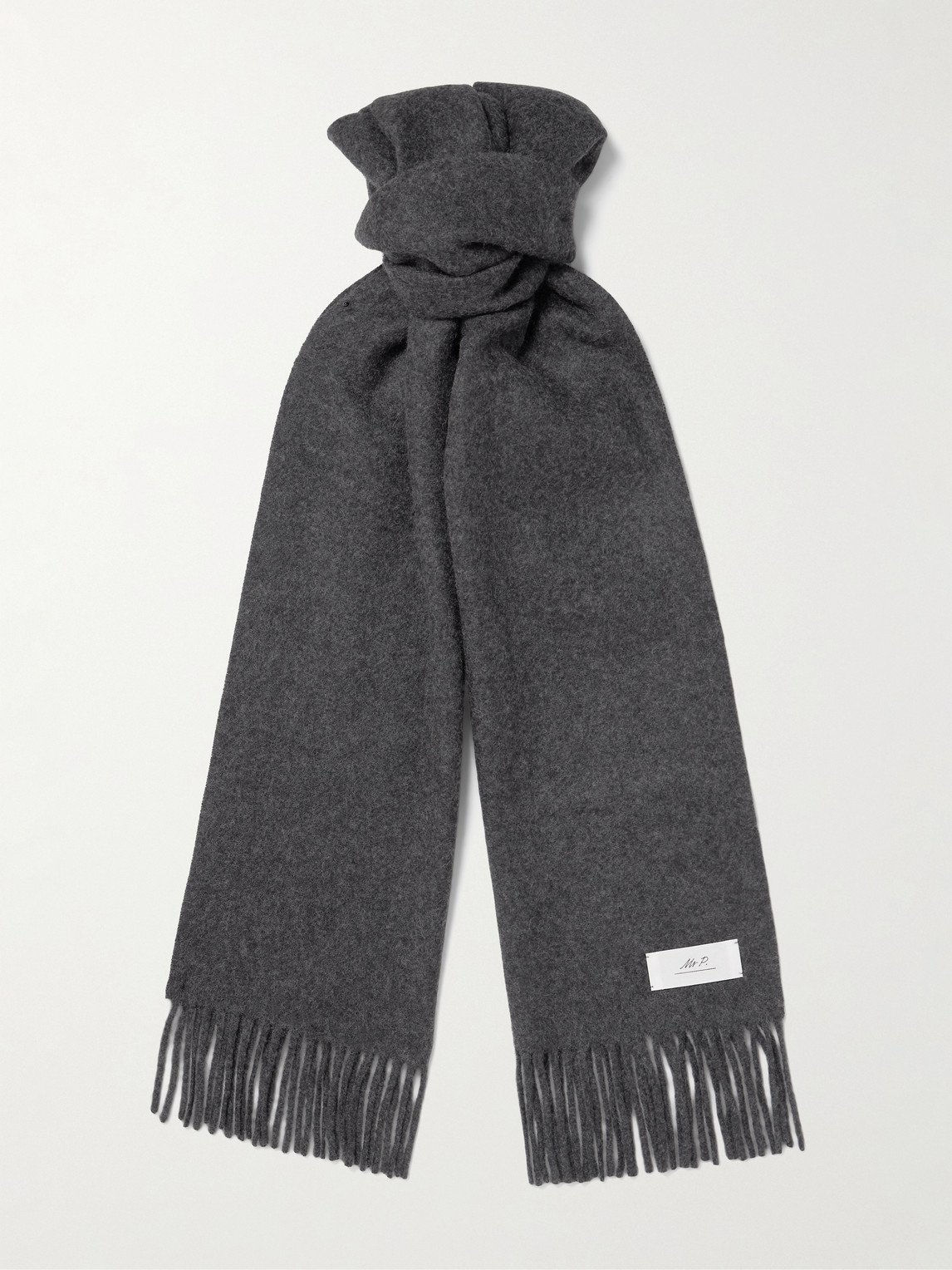 MR P. Logo-Appliquéd Fringed Cashmere Scarf - Men