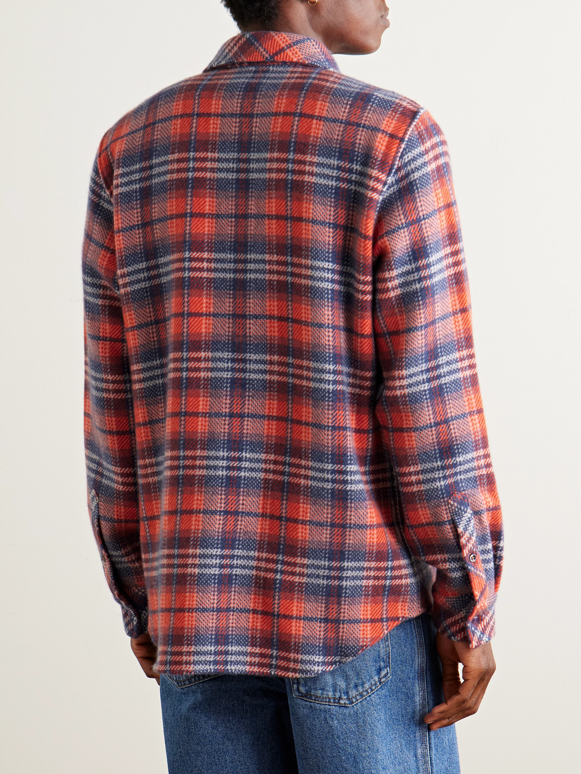 God's True Cashmere Americana Cashmere Shirt With Amethyst In Red