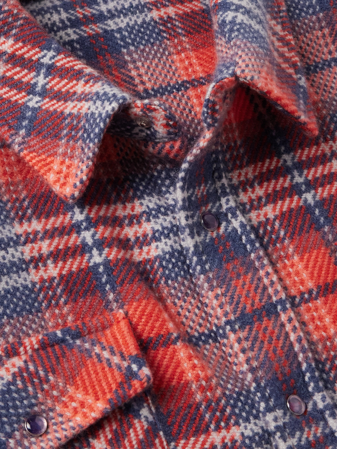 God's True Cashmere Americana Cashmere Shirt With Amethyst In Red