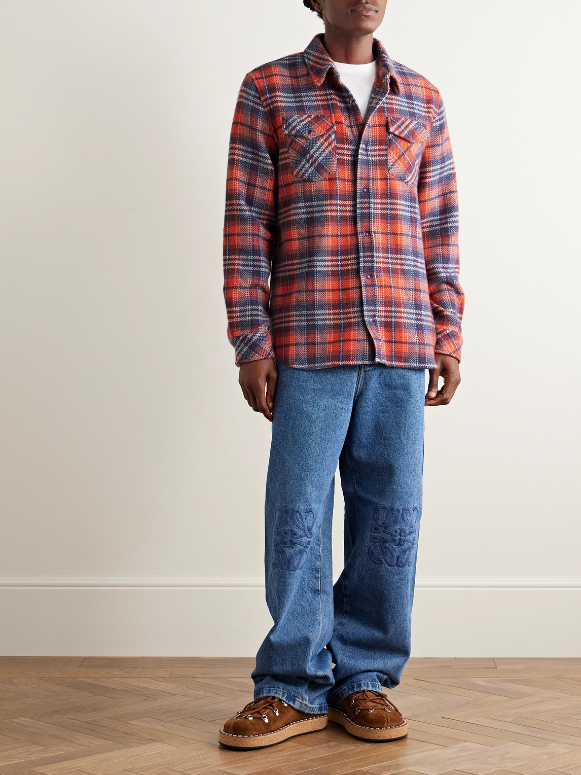 God's True Cashmere Americana Cashmere Shirt With Amethyst In Red