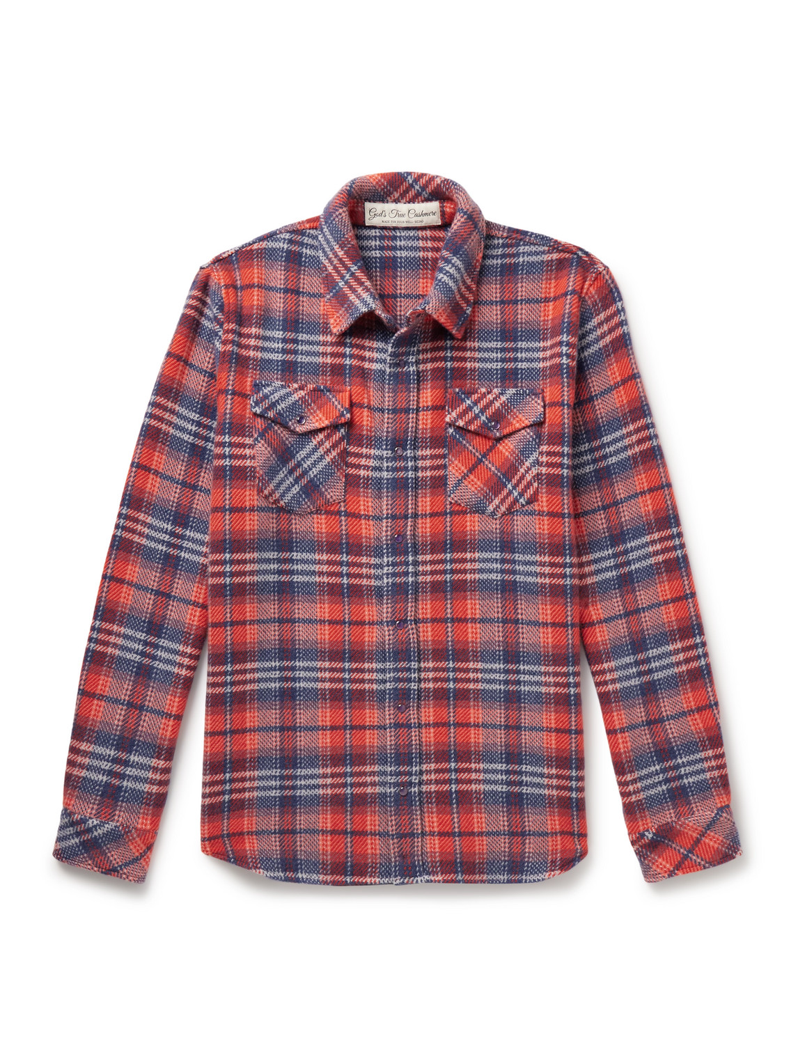 God's True Cashmere Americana Cashmere Shirt With Amethyst In Red