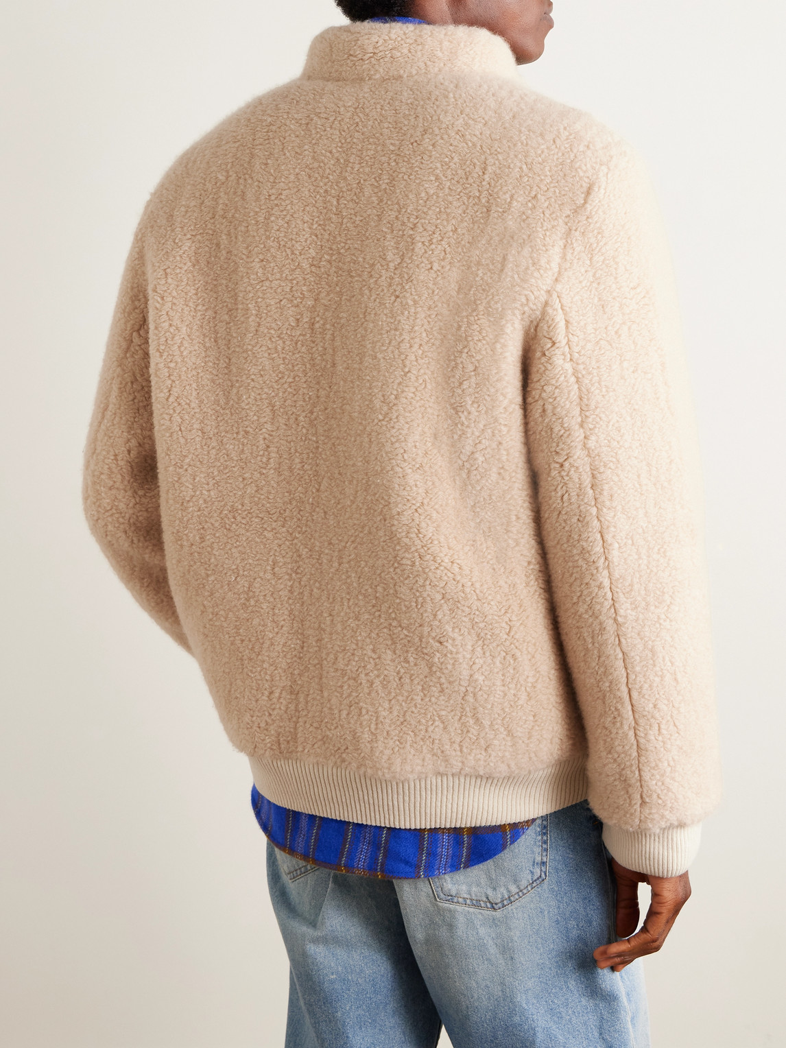 God's True Cashmere Cashmere-fleece Bomber Jacket In Pink