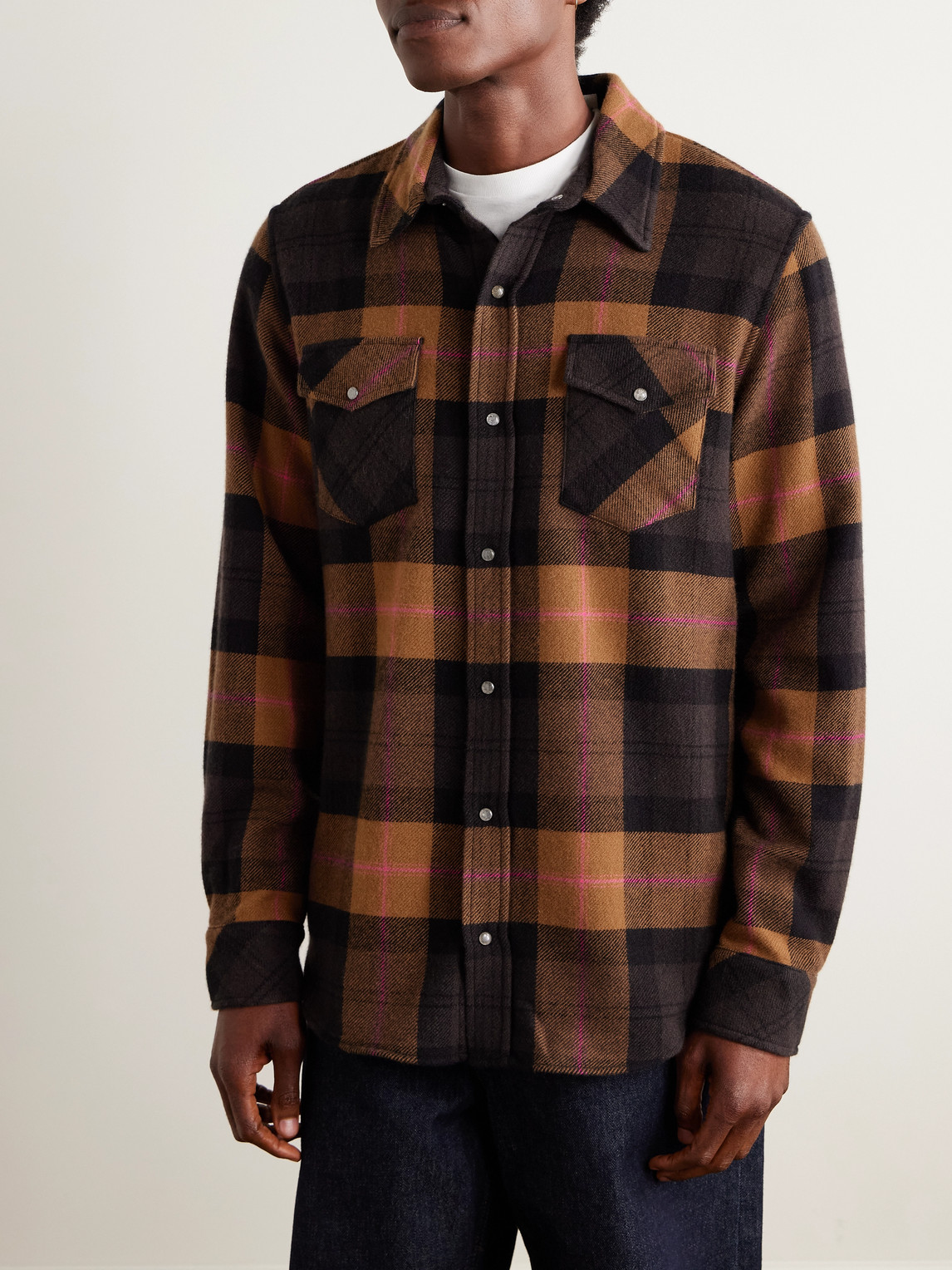 God's True Cashmere Checked Cashmere Shirt In Multi