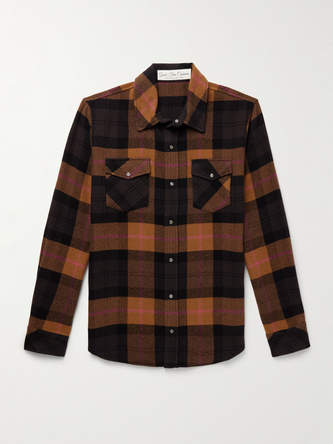 God's True Cashmere Checked Cashmere Shirten