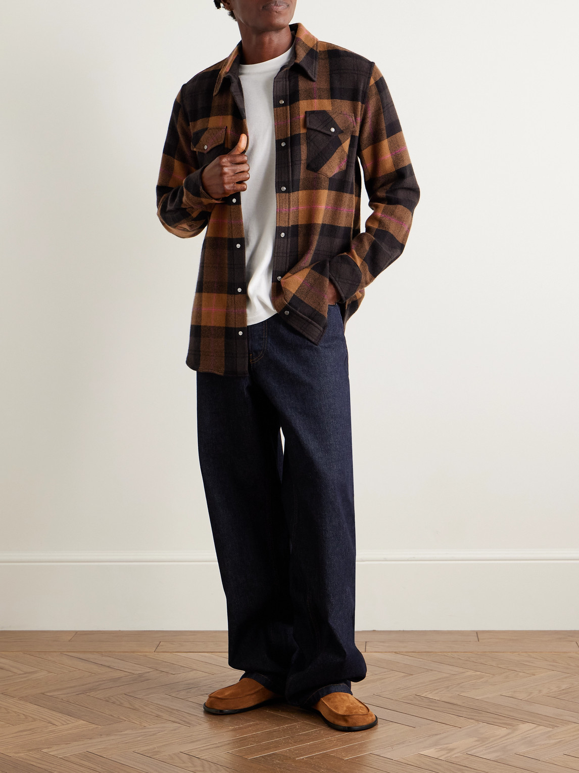 God's True Cashmere Checked Cashmere Shirt In Multi