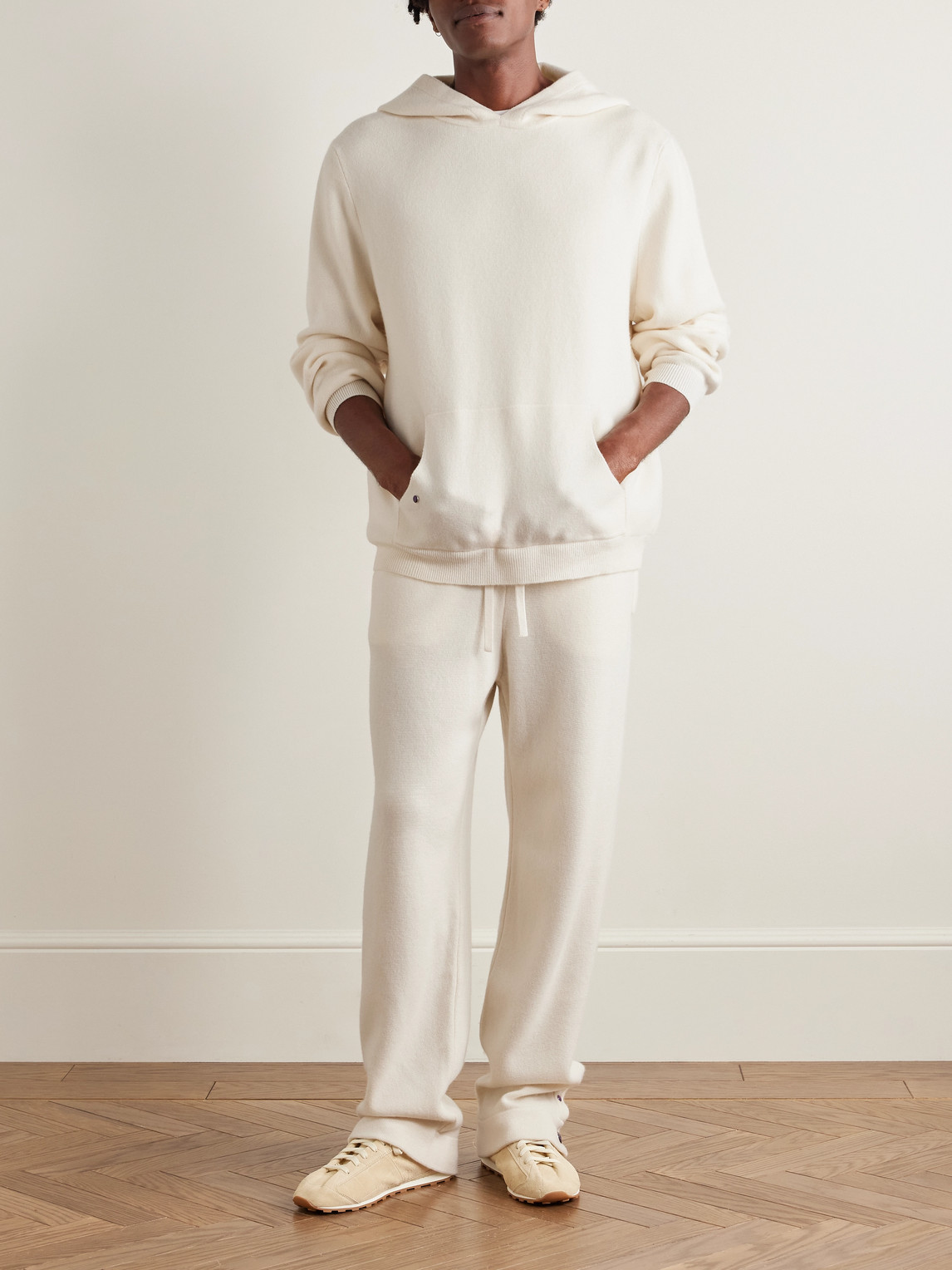 Straight-Leg Cashmere Drawstring Trousers