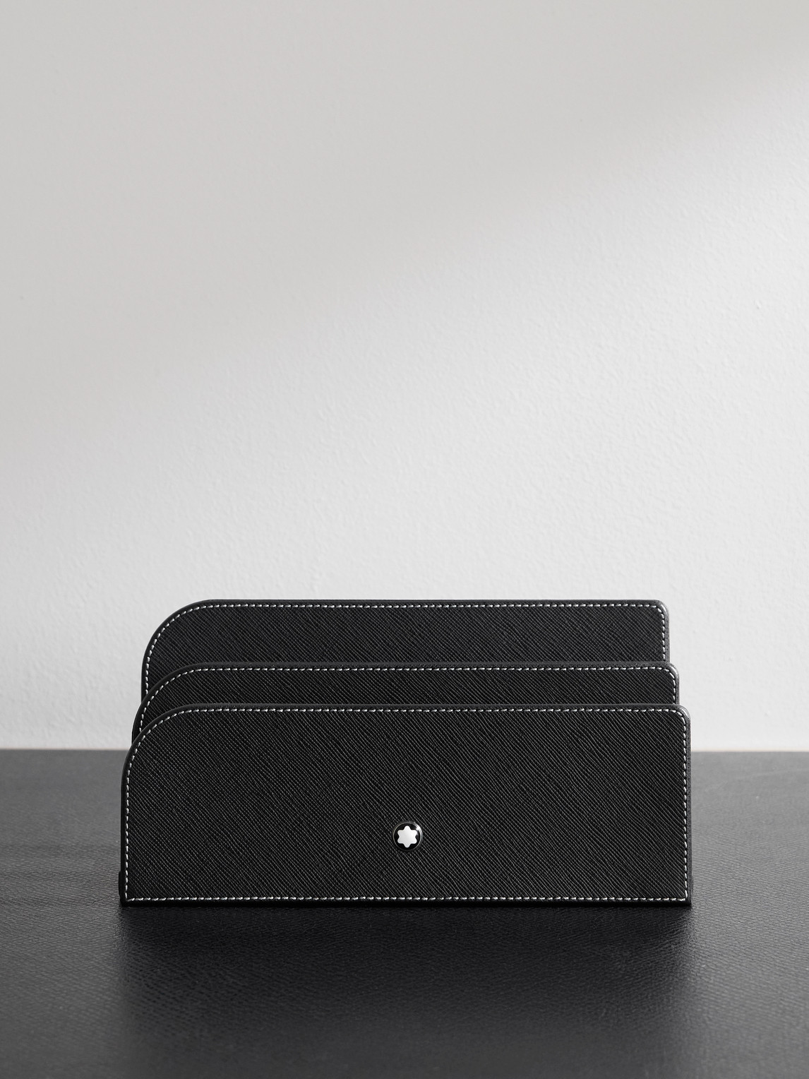 Cross-Grain Leather Letter Rack