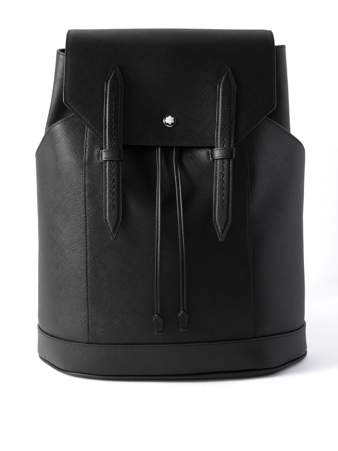 Montblanc Sartorial Medium Cross-grain Leather Backpack In Black