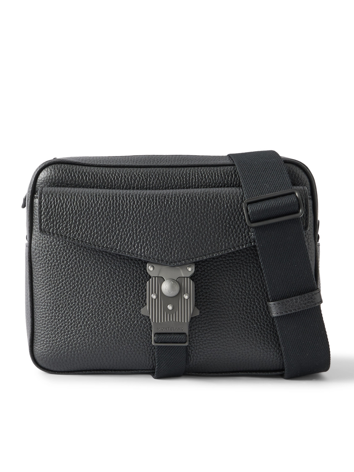 Montblanc Mlock 4810 Full-grain Leather Messenger Bag In Black