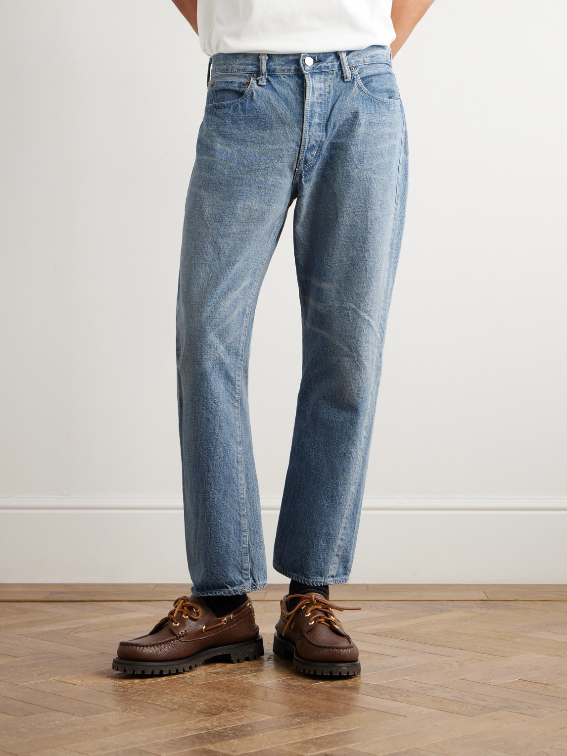  Remi Relief - 1954 Straight-leg Cropped Distressed Jeans - Men - Blue - S 