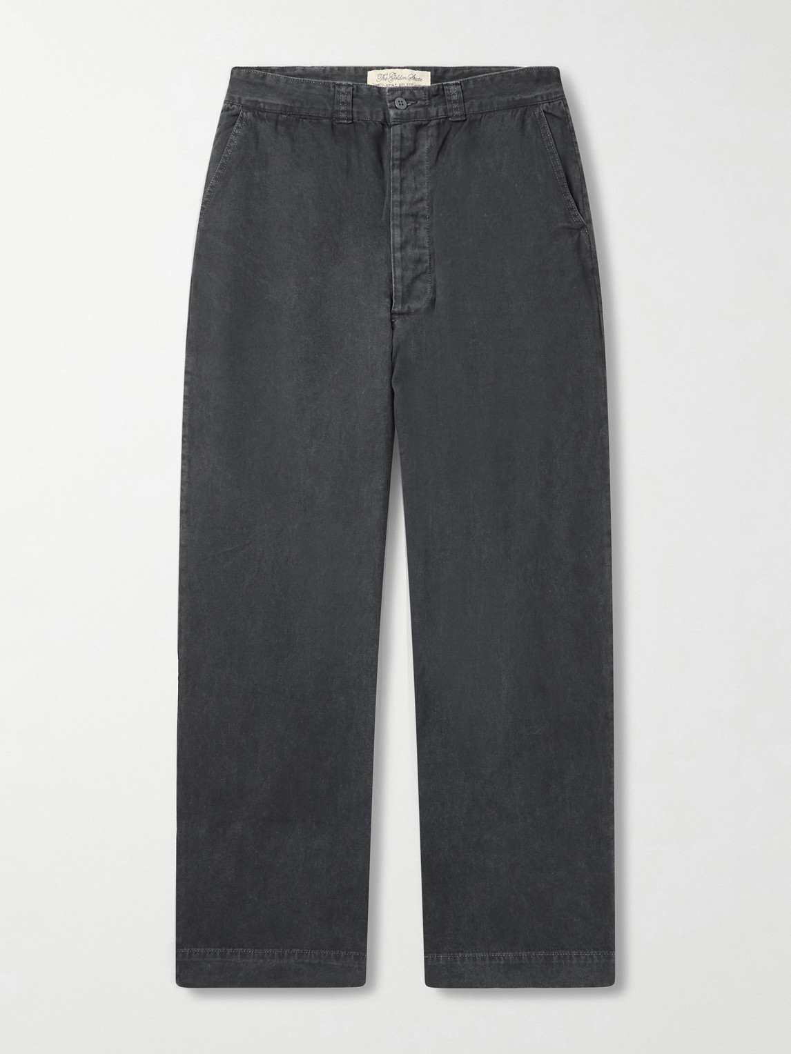 Remi Relief Straight-leg Cotton-twill Trousers In Gray