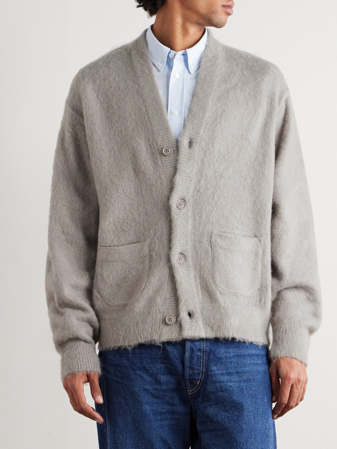  Remi Relief - Brushed-knit Cardigan - Men - Gray - M 