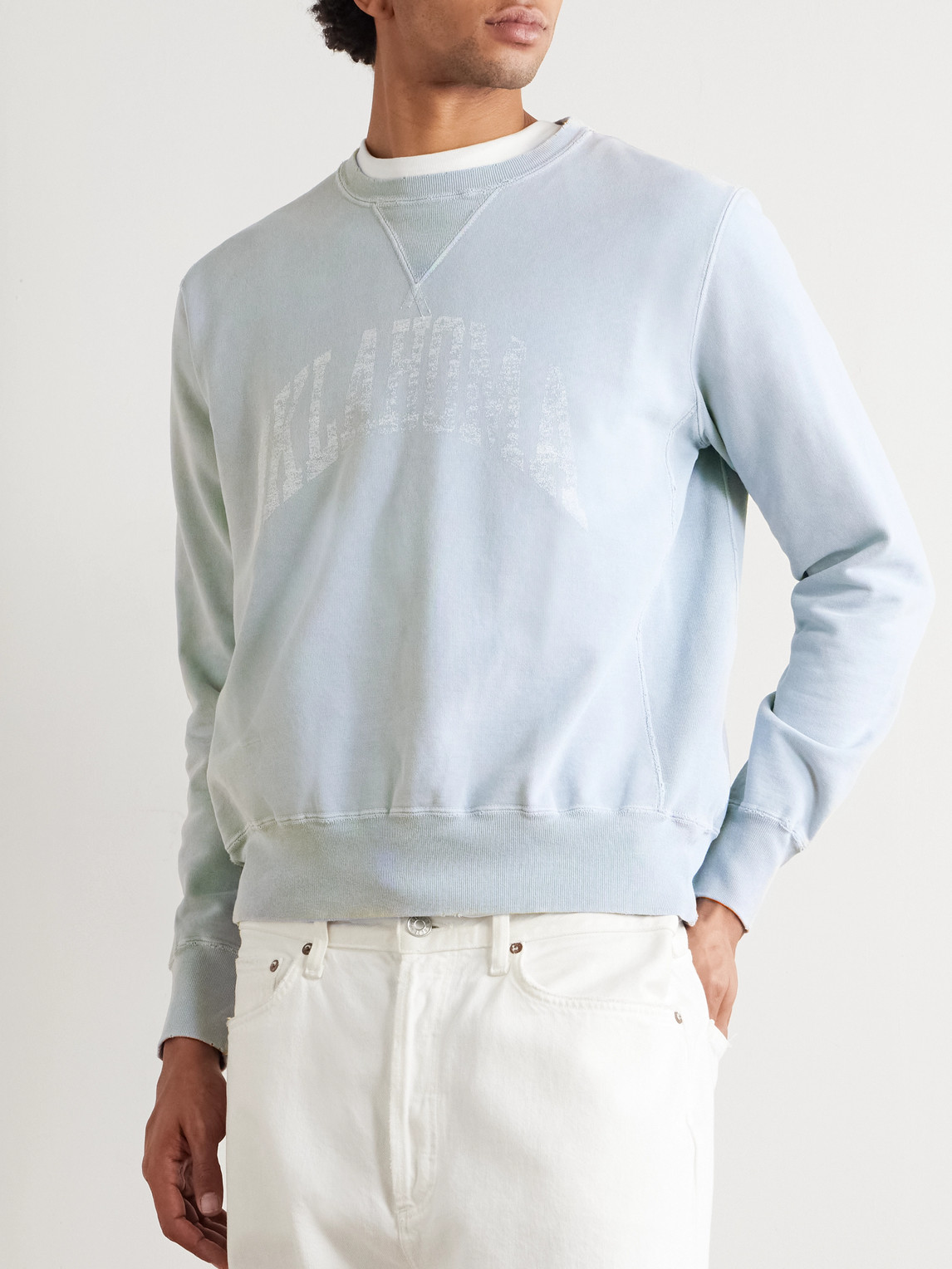  Remi Relief - Oklahoma Printed Cotton-jersey Sweatshirt - Men - Blue - S 