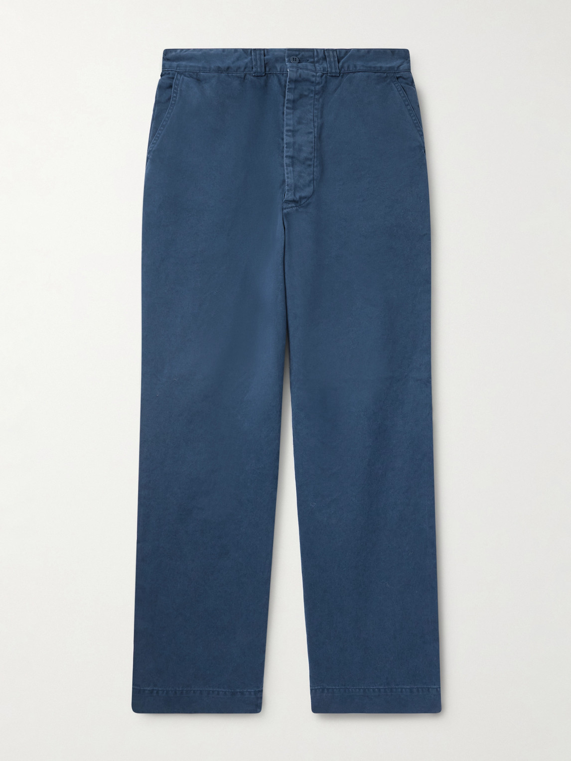 Remi Relief Straight-leg Cotton-twill Trousers In Blue