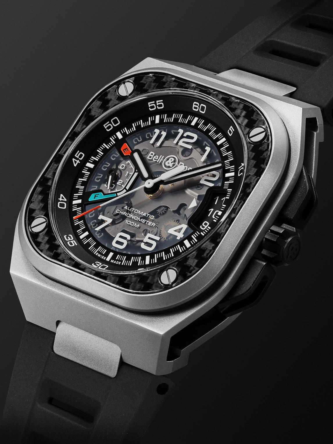  Bell & Ross - Br-x5 Racing Limited Edition Automatic Chronometer 41mm Steel And Rubber Watch, Ref. No. Brx5r-rac-ti/srb - Men - Black 