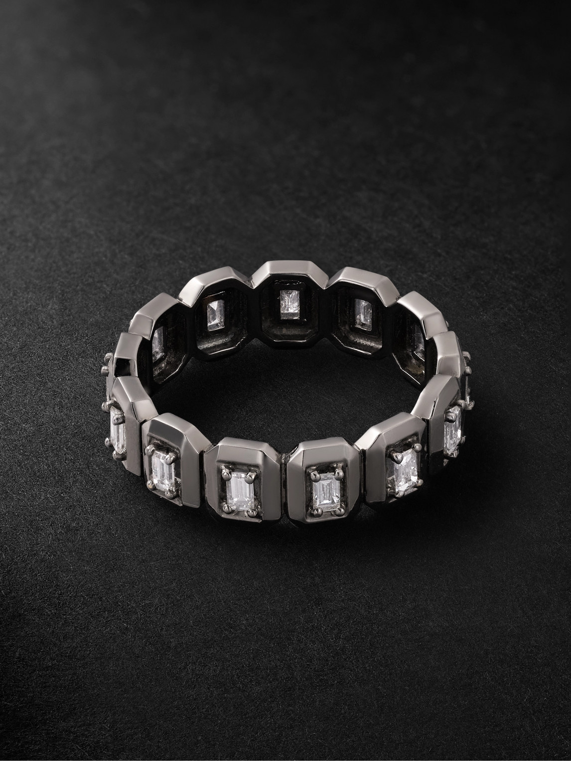 Shay Bezel & Beyond 18-karat Blackened Gold Diamond Ring In Black