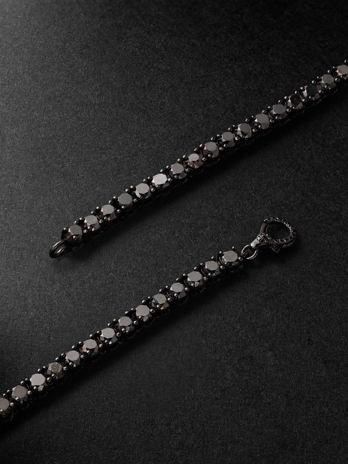 Shay 18-karat Blackened Gold Diamond Tennis Necklace In Black