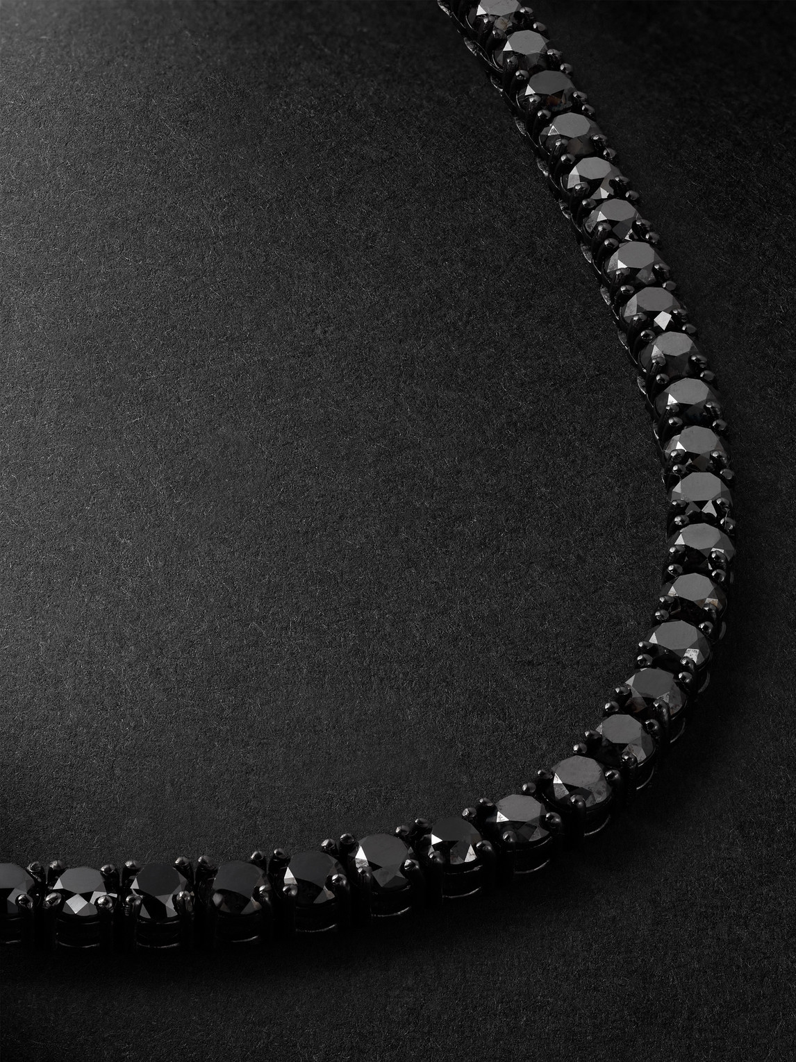 Shay 18-karat Blackened Gold Diamond Tennis Necklace In Black