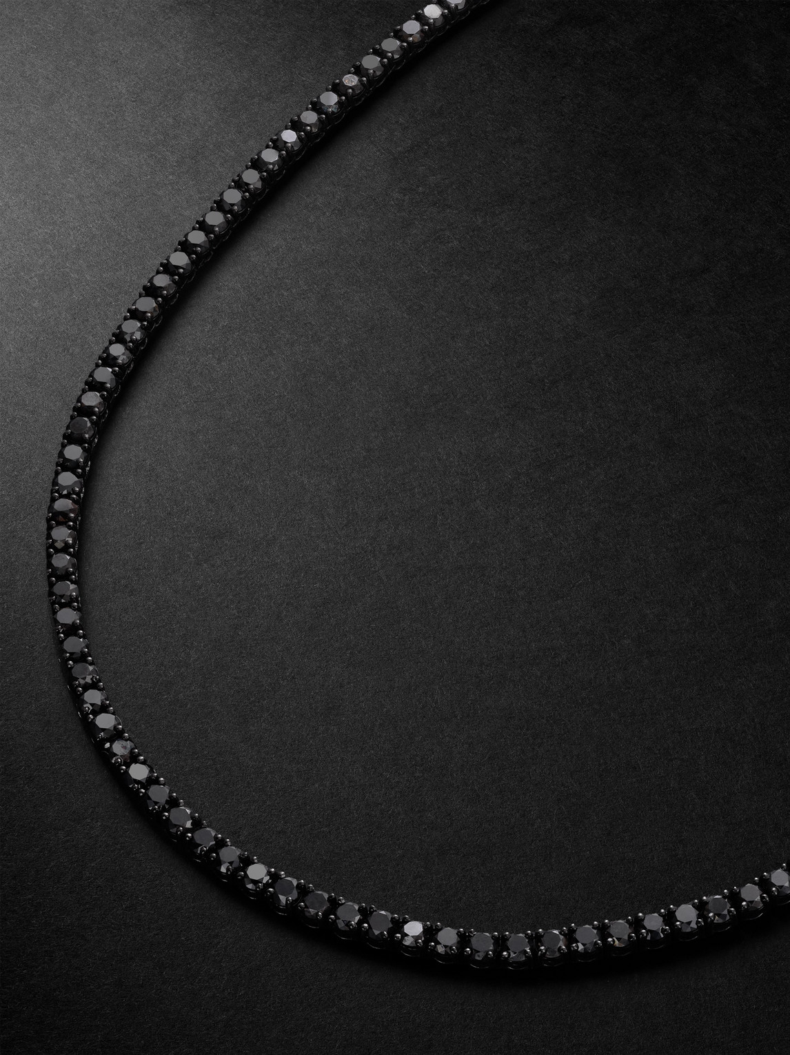 Shay 18-karat Blackened Gold Diamond Tennis Necklace