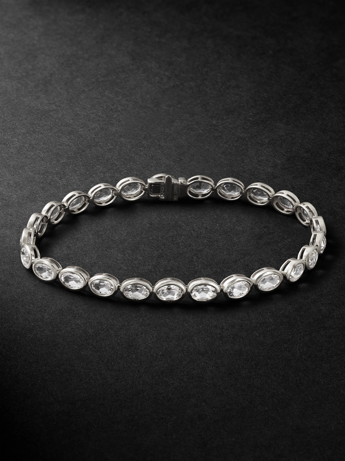 Shay 18-karat Blackened Gold Topaz Tennis Bracelet In Metallic