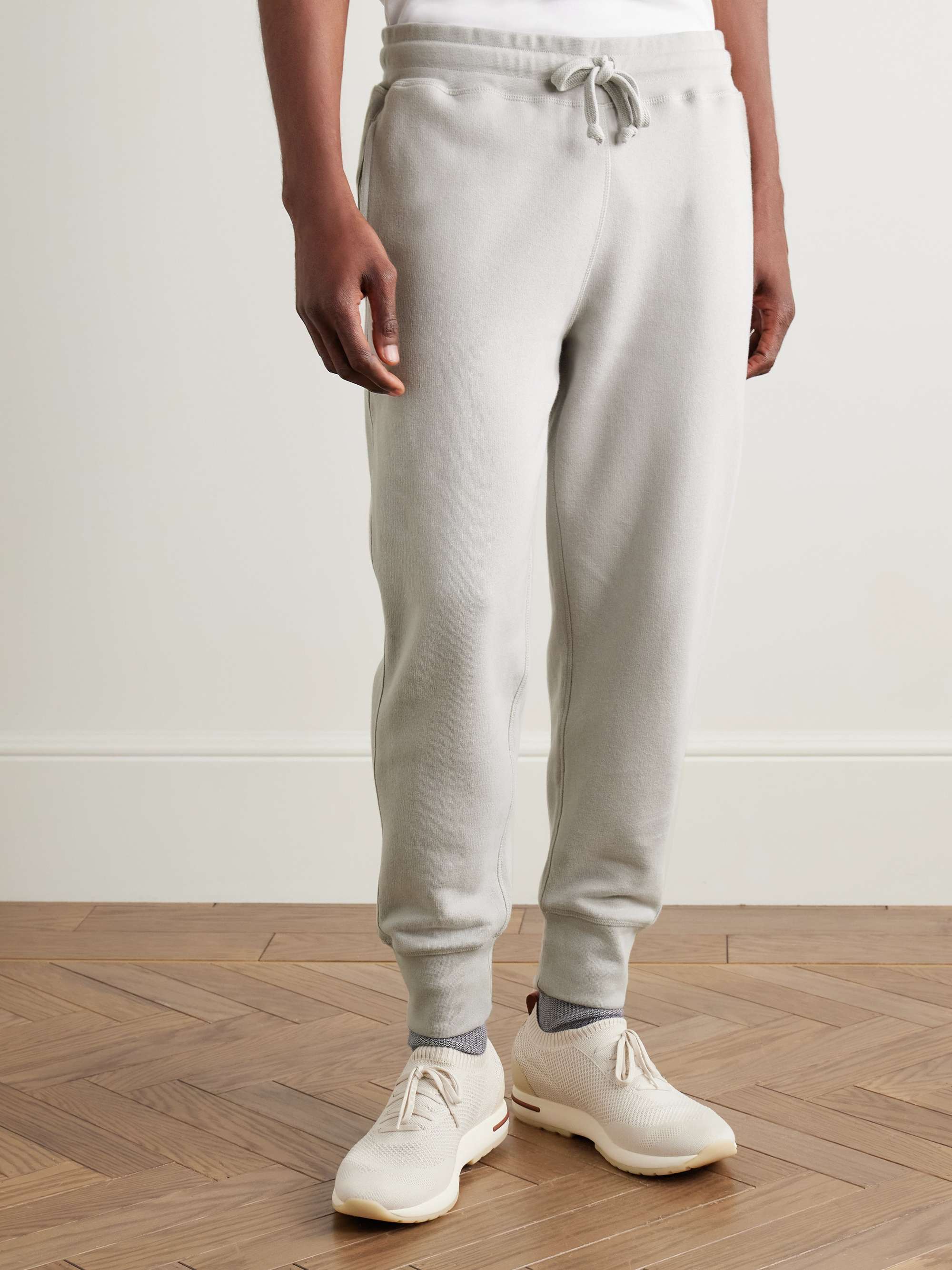 KINGSMAN Tapered Cotton and Cashmere-Blend Jersey Sweatpants