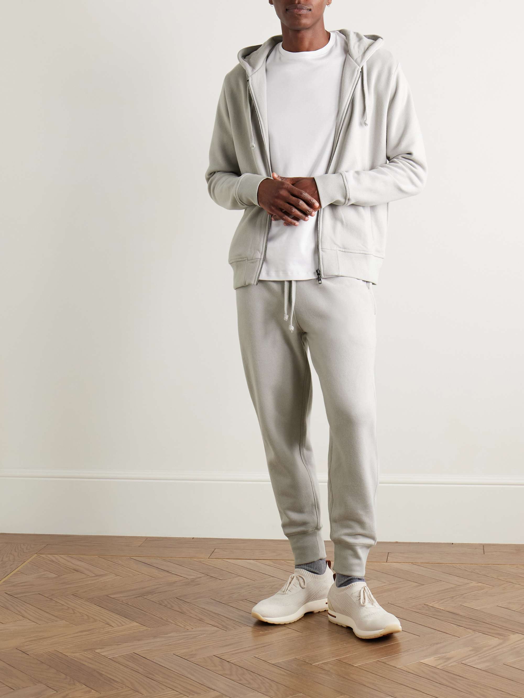 KINGSMAN Tapered Cotton and Cashmere-Blend Jersey Sweatpants