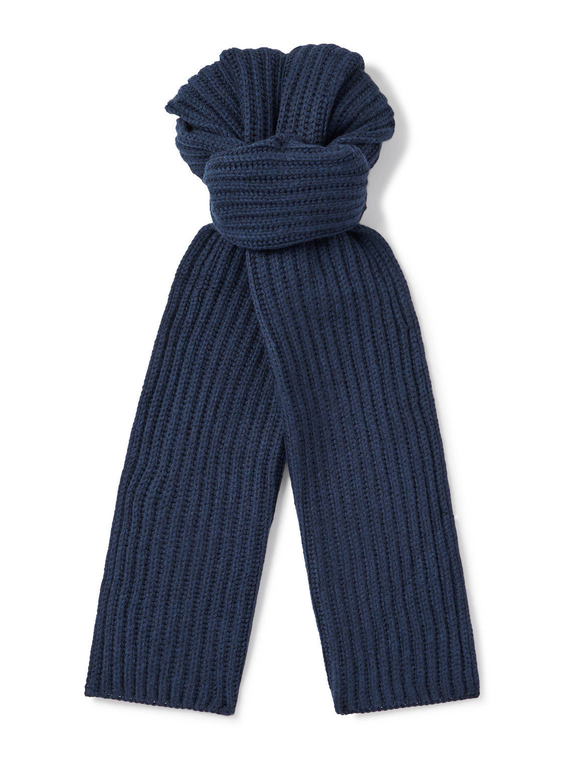 Loro Piana Ribbed Cashmere Scarf In Blue