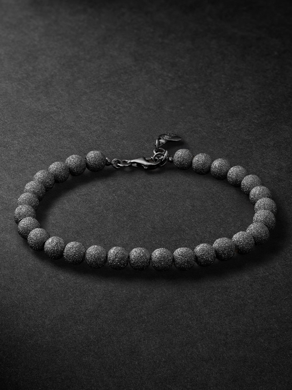 Carolina Bucci Florentine Finish 18-karat Blackened Gold Beaded Bracelet In Gray